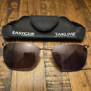 Takumi EasyClip Sunglasses with Black Case EC455 (Clip Ons Only) Unisex